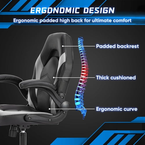Big And Tall Leather Office Gaming Chair With Adjustable Armrests For Desk Ergonomic Support