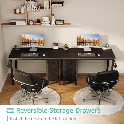 40 Inch Compact Gaming Desk With Fabric Drawers - Crafted Creator