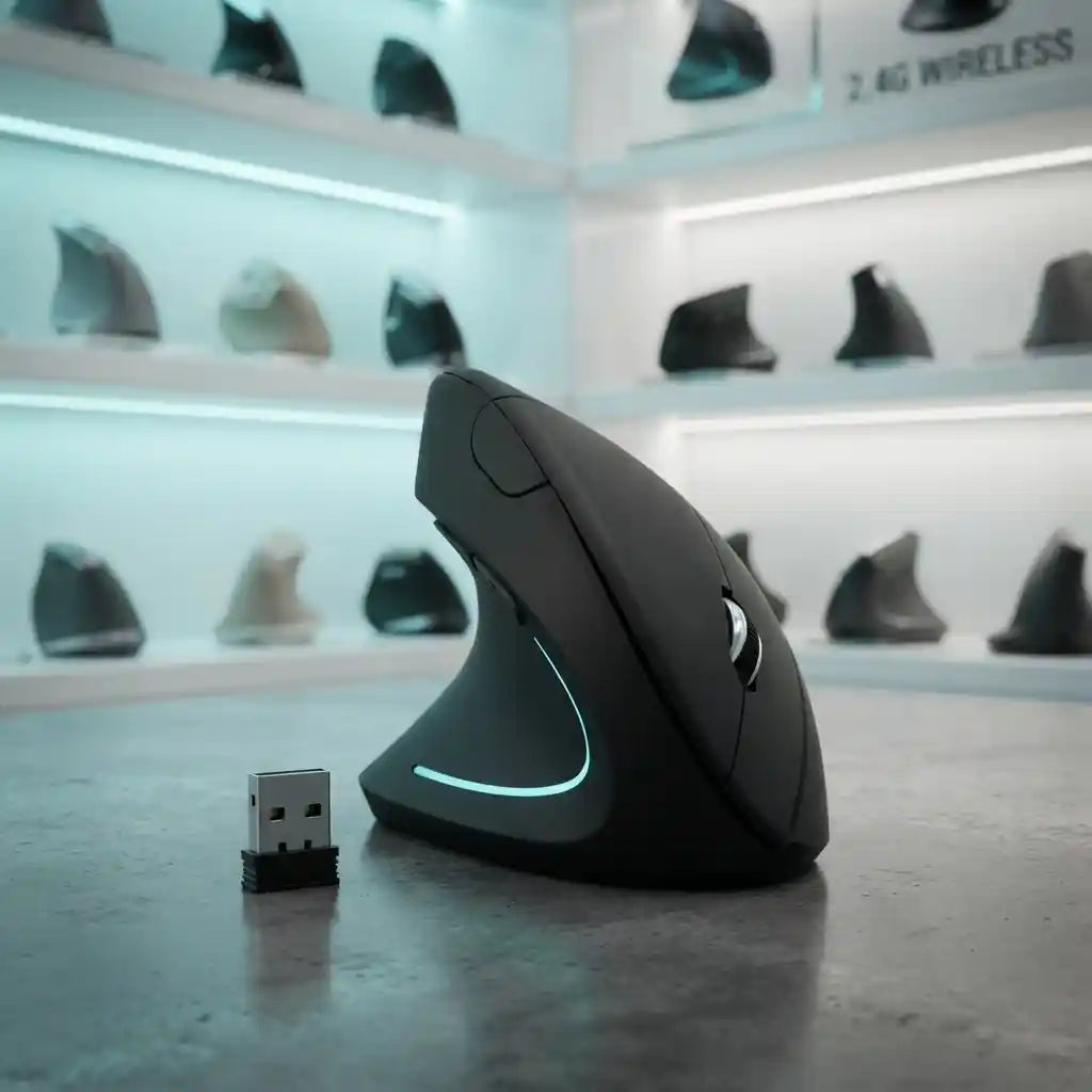 2 4G Wireless Ergonomic Vertical Mouse For Left And Right Handed Use With Wrist Comfort And Natural Grip