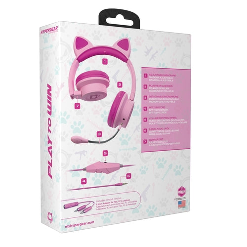 Kitty Gaming Headset with Detachable Mic