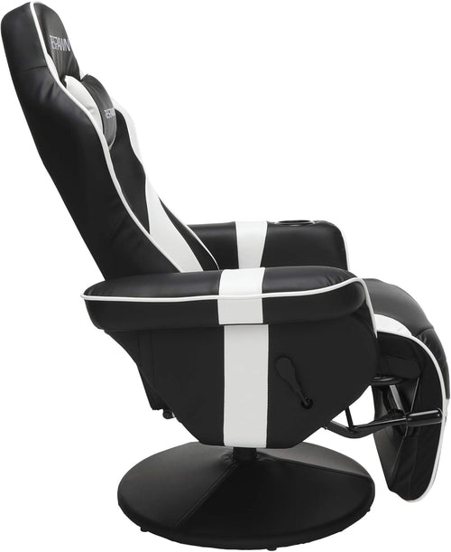White Gaming Recliner Cupholder And Adjustable Footrest