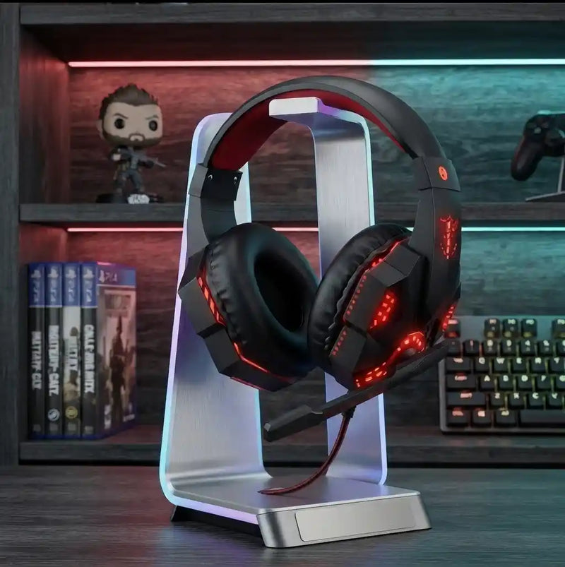 3.5mm Gaming Headset Mic LED Headphones Stereo Bass Surround For PC