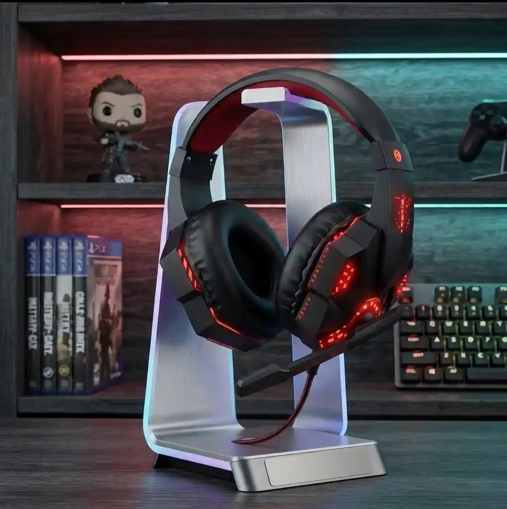 3.5mm Gaming Headset Mic LED Headphones Stereo Bass Surround For PC