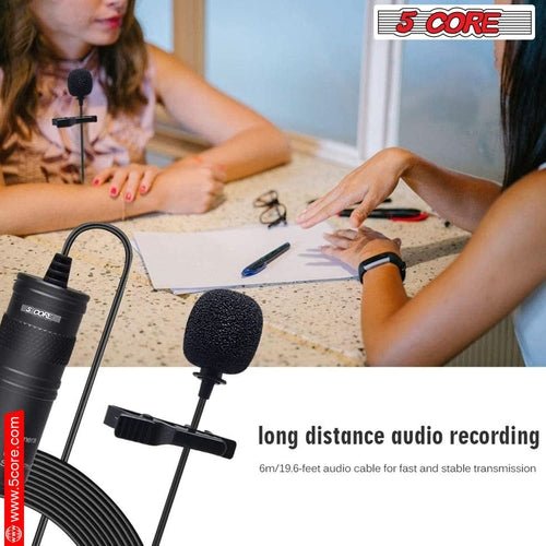 5Core Lavalier Microphone Clip On Professional Grade 3.5mm Lav Lapel - Crafted Creator
