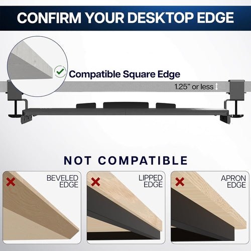 Under Desk Keyboard Tray 27x11 Inch C Clamp Mount Black - Crafted Creator
