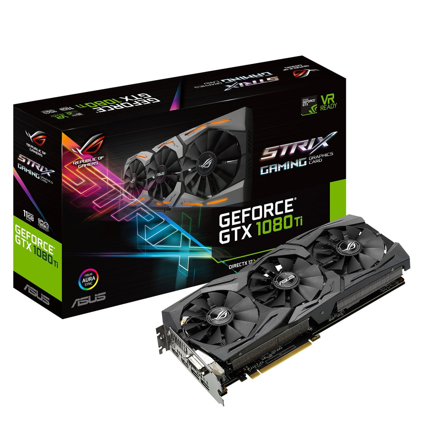 GeForce GTX 1080 TI 11GB VR Ready 5K HD Gaming Graphics Card (ROG-STRIX-GTX1080TI-11G-GAMING) (Renewed)