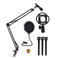 5Core Microphone Stand Suspension Desk Scissor Boom Arm With Shock Mount And Pop Filter Bundle For Podcasting