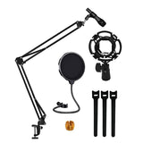 5Core Microphone Stand Suspension Desk Scissor Boom Arm With Shock Mount And Pop Filter Bundle For Podcasting