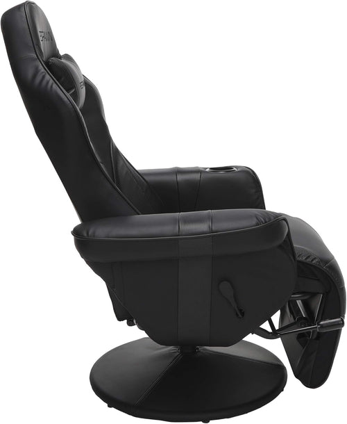 900 Gaming Recliner Black With Adjustable Leg Rest Cupholder