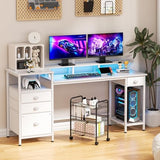 White 60 Inch Computer Desk For Home Office Modern - Crafted Creator