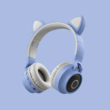 LED Light Cat Ear Headphones Wireless Bluetooth 5.0 Headset Portable