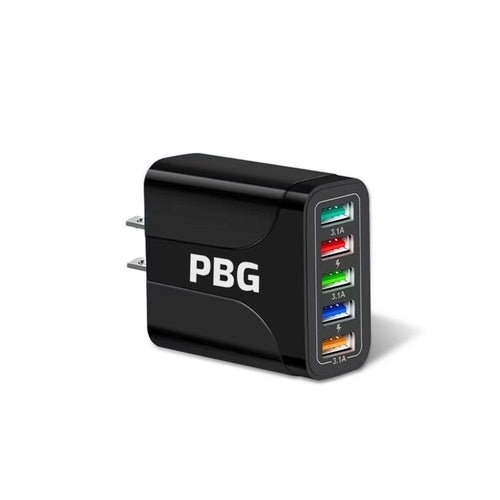 PBG 5-Port LED Wall Charger & 4 XL 10FT iPhone Charging Cables - Crafted Creator