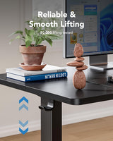 48 Inch Black Electric Standing Desk With Adjustable Height
