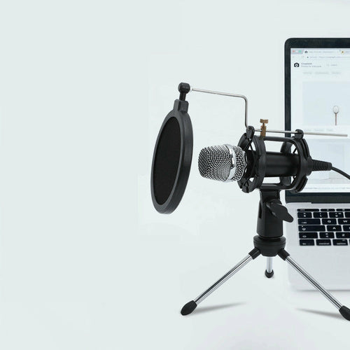 Condenser USB Microphone For Live Streaming With Stand For PC Laptop And Mobile Phones