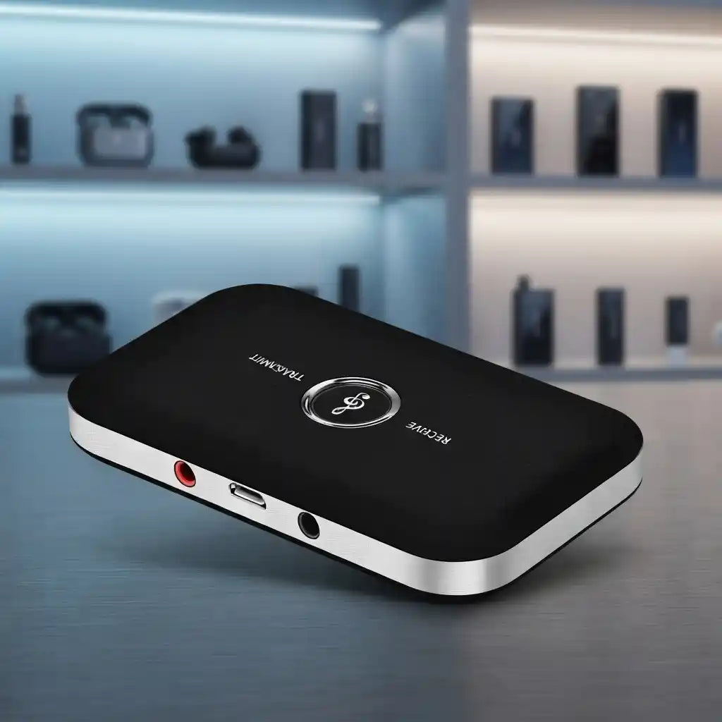 2 In 1 Bluetooth Transmitter and Receiver for Three Point Five Millimeter Audio Devices Stream Music from Phone TV PC