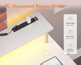 48 Inch LED Gaming Desk With Power Outlets Monitor Stand