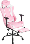 Pink PC Gaming Chair With Lumbar Support For Home Office