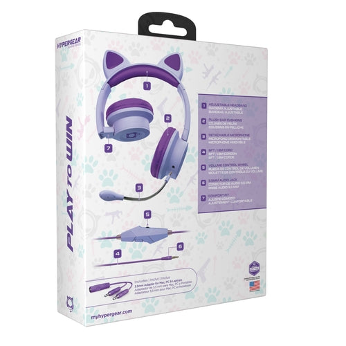 Kitty Gaming Headset with Detachable Mic