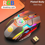 Color Wireless Gaming RGB Rechargeable Mute Button Mouse 7 Keys