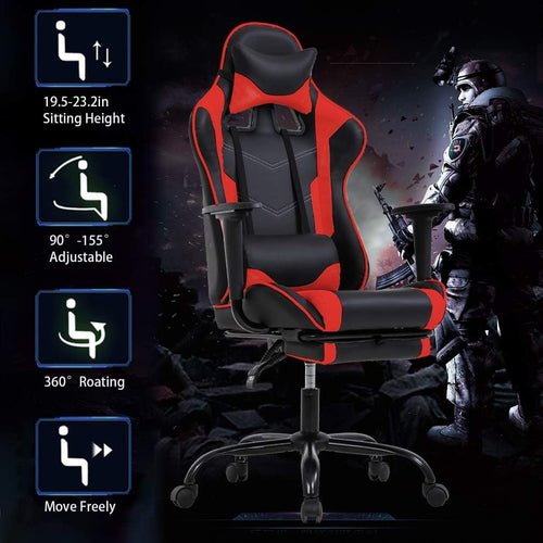 Ergonomic Gaming Chair With Footrest And Lumbar Support - Crafted Creator