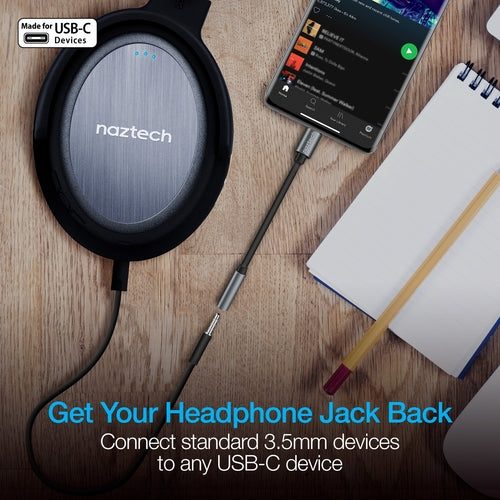 USB-C to 3.5mm Audio Adapter with Plug and Play Convenience