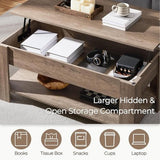 Lift Top Coffee Table With Hidden Compartment Grey - Crafted Creator