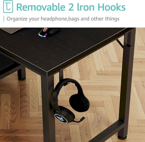 40 Inch Compact Gaming Desk With Fabric Drawers - Crafted Creator