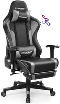 Bluetooth Gaming Chair With Footrest For Home Office Dual Bluetooth Speakers And Ergonomic Surround Sound