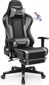Bluetooth Gaming Chair With Footrest For Home Office Dual Bluetooth Speakers And Ergonomic Surround Sound
