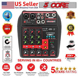 5 Core Audio Mixer 4 Channel DJ Equipment with Bluetooth USB Sound - Crafted Creator