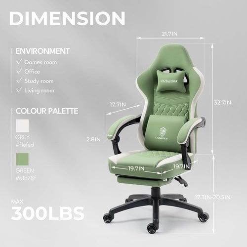 Gaming Chair With Pocket Spring Cushion And Footrest - Crafted Creator