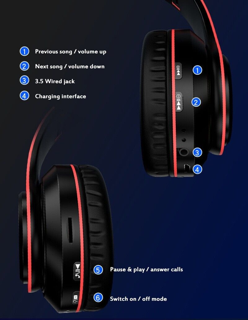 Foldable Stereo Bluetooth Headsets with Super Bass - Crafted Creator