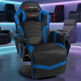 Blue 900 Gaming Recliner With Adjustable Leg Rest Cupholder