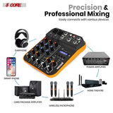 Audio Mixer 4 Channel DJ Equipment with Bluetooth USB Sound Board - Crafted Creator