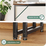 80 Inch Rustic Brown And Black Gaming Desk With Storage - Crafted Creator