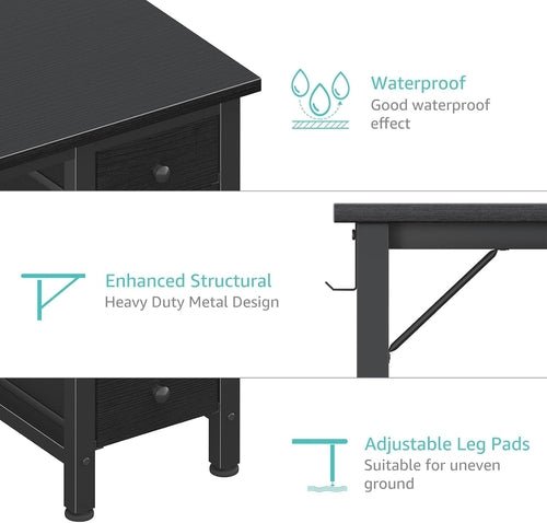 40 Inch Compact Gaming Desk With Fabric Drawers - Crafted Creator