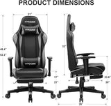 Ergonomic Gaming Chair With Footrest For Long Sessions Gray - Crafted Creator