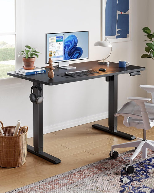 48 Inch Black Electric Standing Desk With Adjustable Height