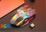 Color Wireless Gaming RGB Rechargeable Mute Button Mouse 7 Keys