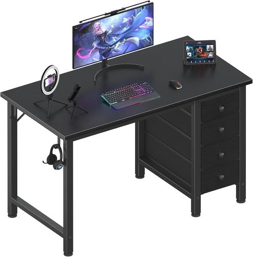 40 Inch Compact Gaming Desk With Fabric Drawers - Crafted Creator