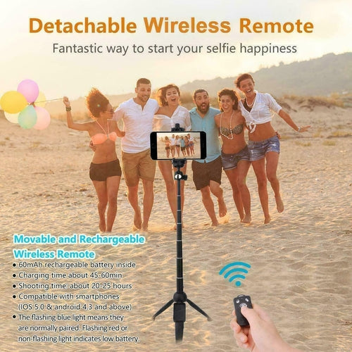 Selfie Stick Tripod 40" Bluetooth Remote Portable for Phones