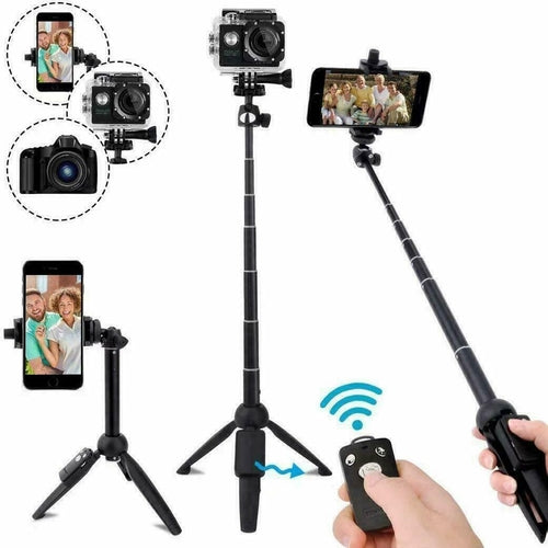 Selfie Stick Tripod 40" Bluetooth Remote Portable for Phones