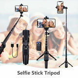 Selfie Stick Tripod 40" Bluetooth Remote Portable for Phones