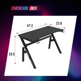 47 Inch Gaming Desk With Cup Holder For Home Office