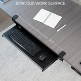 Under Desk Keyboard Tray 27x11 Inch C Clamp Mount Black - Crafted Creator