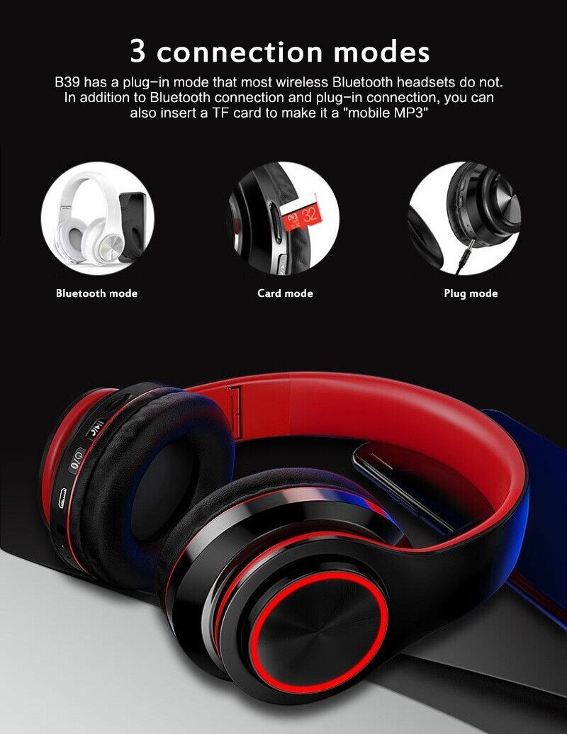 Foldable Stereo Bluetooth Headsets with Super Bass - Crafted Creator