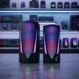 Dual 2.0 Computer Gaming Speakers with LED RGB Lights