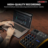 Audio Mixer 4 Channel DJ Equipment with Bluetooth USB Sound Board - Crafted Creator