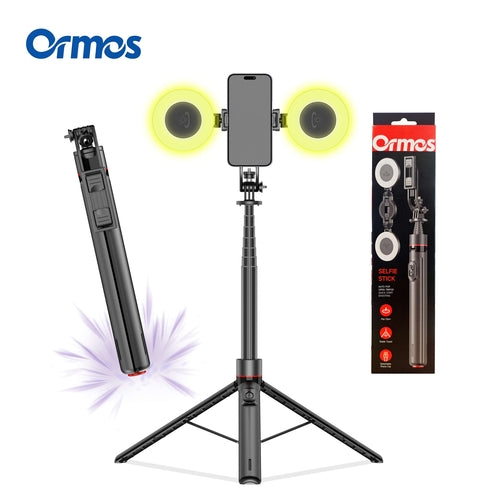 Selfie Stick Tripod With Fill Light, Extendable Phone Stand