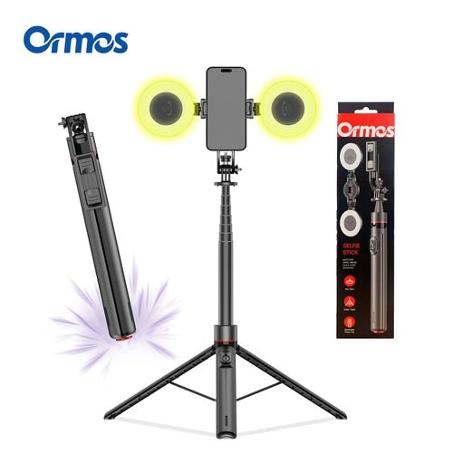 Selfie Stick Tripod With Fill Light, Extendable Phone Stand